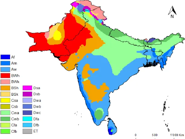 Figure  2  -  Climate  regions  (according  to  Köppen  classification)  present  in  the  study  area,  taken  from  http://www.hydrol-earth-syst-sci.net/11/1633/2007/hess-11-1633-2007.html 