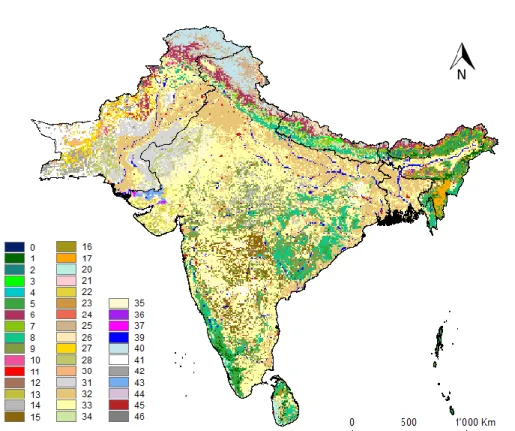 Table 3- Categorical classes of the raster and its respective land cover description 