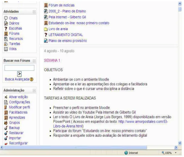 FIGURA 6 - Interface Moodle. 