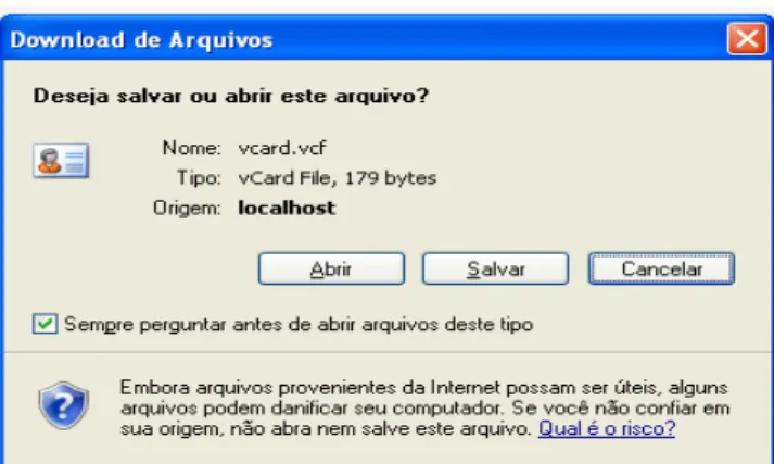 Figura 5: Download do VCARD