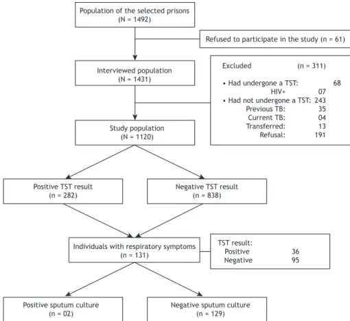 Figure 1. Individuals selected for inclusion in the study, Minas Gerais, 2013 (N = 1,120)