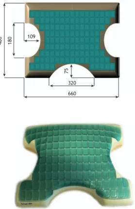 Figure 1. Characteristics of the gel pillow used in the  present study. All measurements are expressed in mm