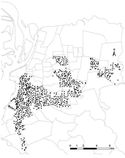 Figura 6. Locais de instalação das armadilhas MosquiTRAP em Porto Alegre (RS). 