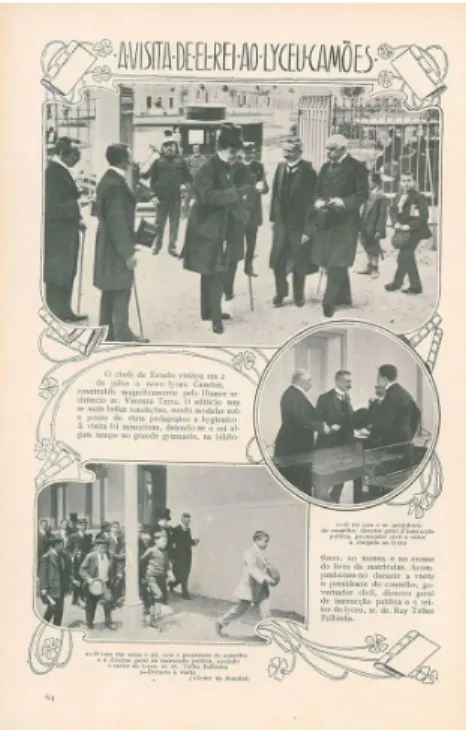 Figura 2 - A Visita do rei D. Manuel II ao Lyceu de Camões em 1910.  
