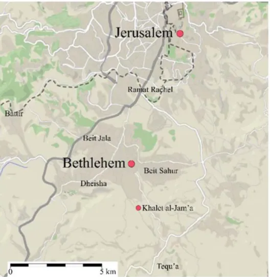 Fig. 8 Location map of the Bethlehem city and the Khalet al-Jam'a site (Nigro et al., 2018)