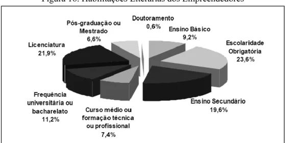 Figura 16. Habilitações Literárias dos Empreendedores