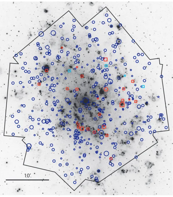 Fig. 6.—Survey sources plotted on a deep H image taken with the Burrell Schmidt telescope at Kitt Peak ( McNeil &amp; Winkler 2006)