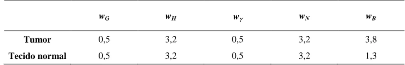 Tabela 1  – Fatores de ponderação da radiação (w) para as principais componentes de taxa de dose em BNCT, de  acordo com Palmer et al, 2002