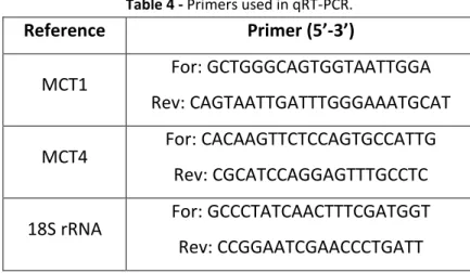 Table 5 - Program used for real-time qRT-PCR. 