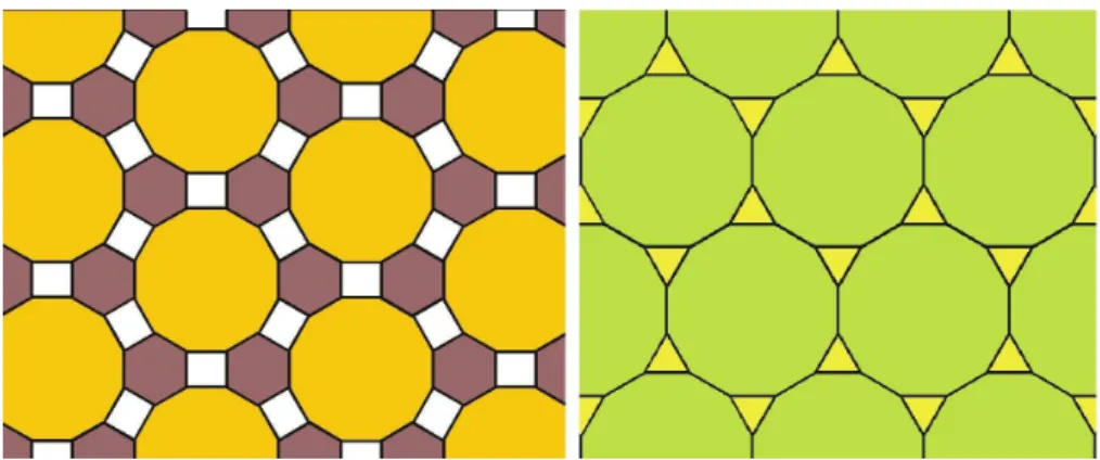 Figura 3 – Mosaicos que apresentam vértices com carcaterísticas diferentes