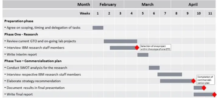Figure 2: Initial Gantt Chart of the Business Project 