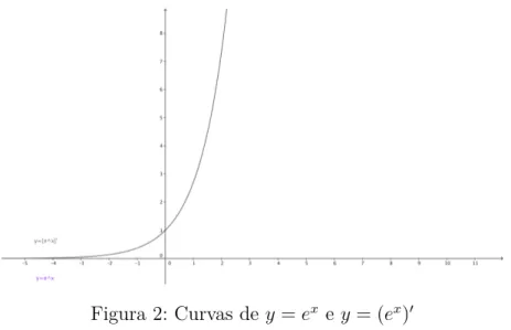 Figura 2: Curvas de y = e x e y = (e x ) ′