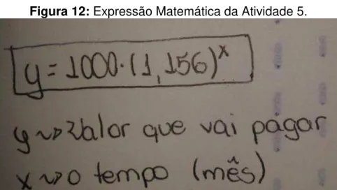 Figura 12: Expressão Matemática da Atividade 5. 