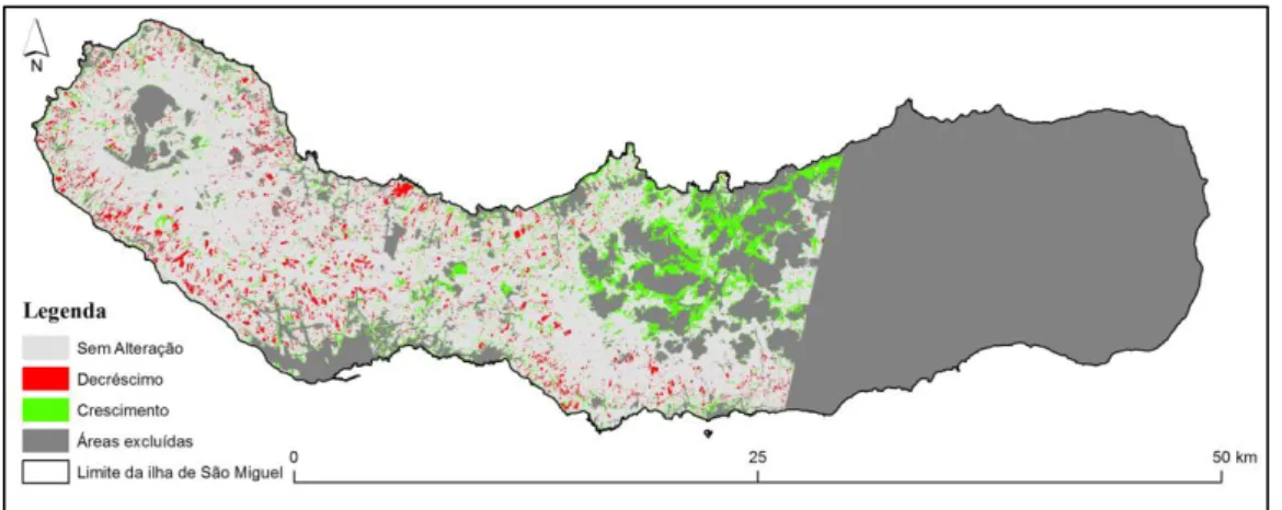 Figura 7 – Aplicação do coeficiente 1,25 tanto para as áreas de decréscimo como de crescimento de vegetação