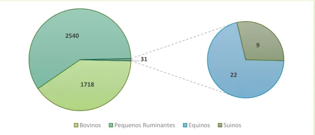 Gráfico 1: Intervenções na área da assistência reprodutiva apresentadas por espécie (n=3 298)