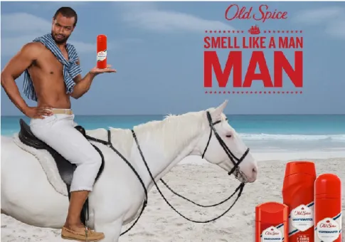 Figure 2. Old Spice campaign “Smell like a man” targeting women  https://www.youtube.com/watch?v=owGykVbfgUE 