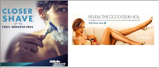 Figure 4. Example of Gillette advertising message for Men and Women. 