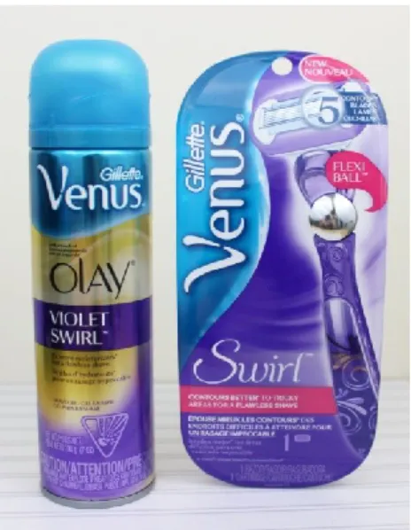 Figure 11. Body shaving foam and razor from Gillette Venus brand 
