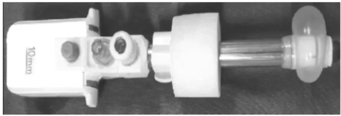 Figure 5 – Trocar with internal balloon and sponge that enables an excellent sealing of gas.