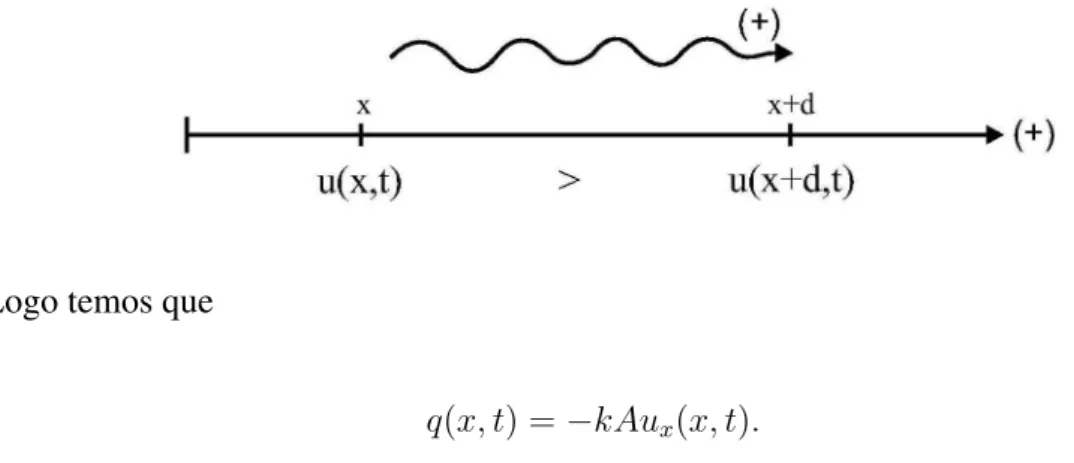 Figura 3.5: Calor propagando no sentido positivo