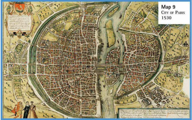 Figura 1.6: Mapa medieval de Paris  – França.  