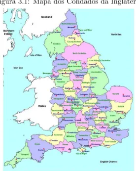 Figura 3.1: Mapa dos Condados da Inglaterra
