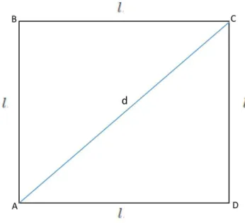 Figura 2.10: Diagonal do quadrado Fonte: Pr´ opria