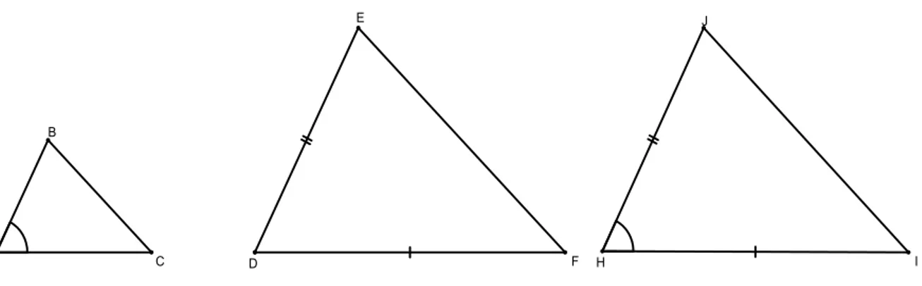 Figura 2.4: Triângulos Semelhantes: caso 3.