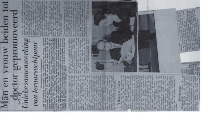 Figura 13: Recorte de jornal relatando a defesa do casal van Hiele em 1957.