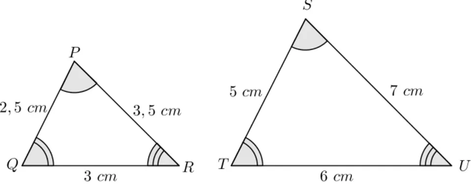 Figura 1 – Representação da semelhança de dois triângulos.