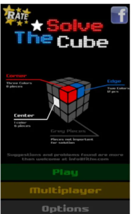 Figura 23: Aplicativo Solve the Cube - Interface