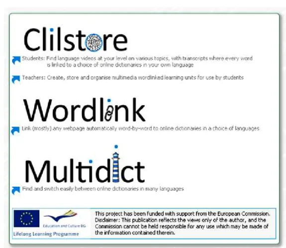Figura 1. Página do Clilstore acessível em http://multidict.net