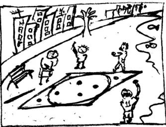 Fig. 2.1: Ilustração do método de Monte Carlo na prática. Podemos marcar na areia de uma praia um quadrado com um círculo inscrito