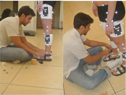 Figura  3:  Alças  com  velcros  utilizados  para  acoplar  as  sandálias  aos  pés  dos  participantes  após  a 