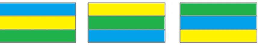Figura 2 - bandeiras com 3 cores trocadas alternando suas posições 