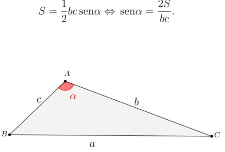 Figura 1.3: Demonstra¸c˜ao utilizando trigonometria.