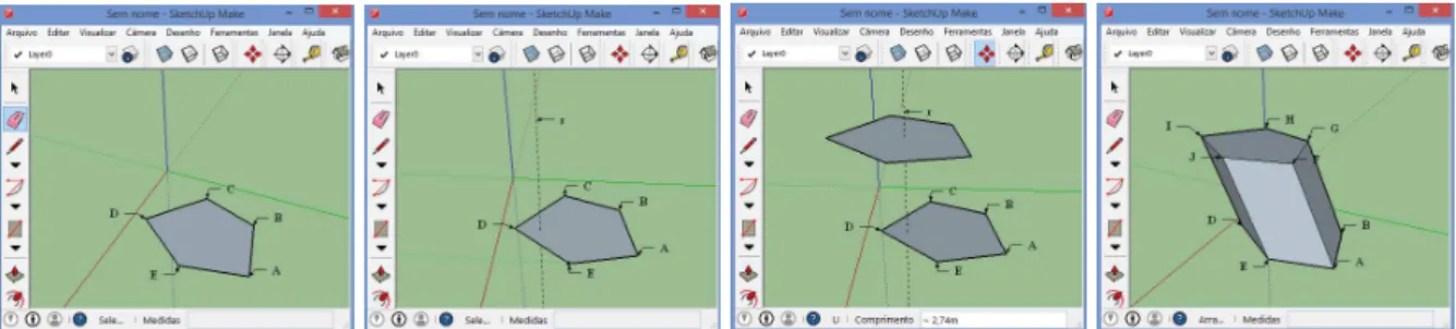 Figura 33 – Construção de um prisma pentagonal