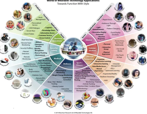 Figure 2.1 - World of wearable technology applications. Source: Beecham Research [7] 
