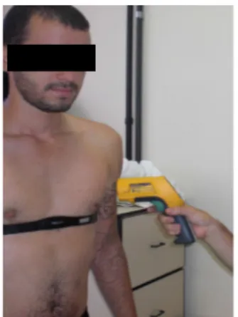 FIGURA 5: Exemplo de medida da temperatura da pele   por infravermelho (Fonte: Arquivo pessoal) 