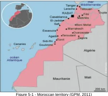Figure 5-1 - Moroccan territory (GPM, 2011) 