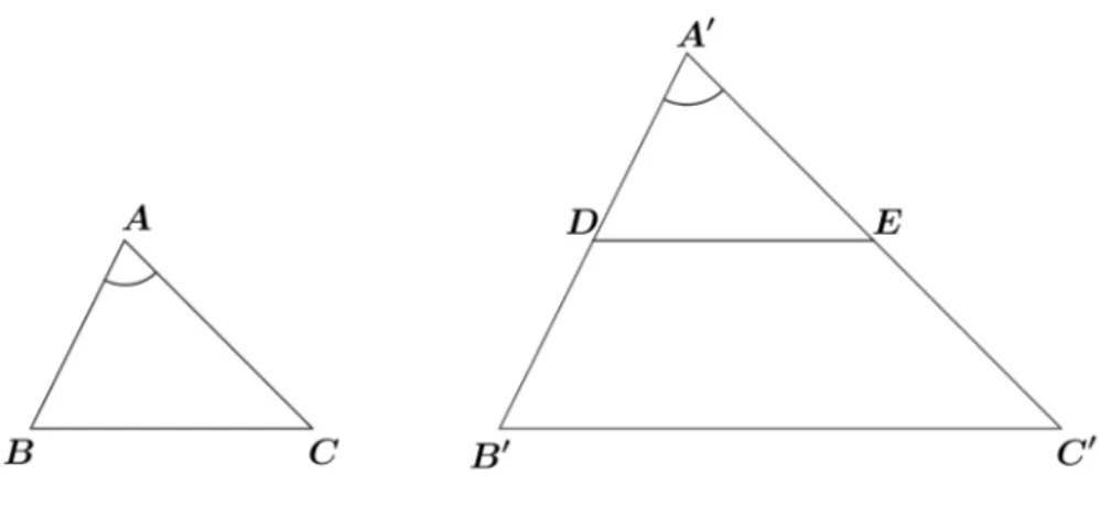 Figura 2.13: triˆ angulos semelhantes - caso LAL