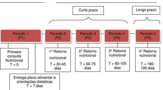 Figura 1 - Delineamento experimental do acompanhamento nutricional de  pacientes portadoras de Síndrome dos Ovários Policísticos 