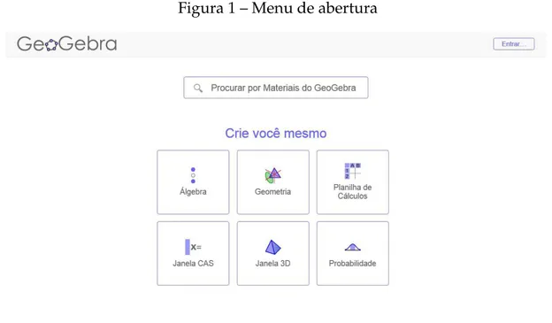 Figura 1 – Menu de abertura