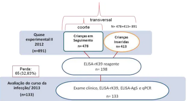 Tabela  6:  Avaliação  laboratorial  do  curso  da  infecção  assintomática  por  L.  infantum  por  meio  dos  testes ELISA-rK39, ELISA-AgS e qPCR - 2013