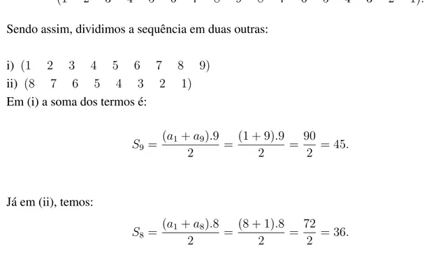 Tabela 2.2: Soma dos elementos de cada linha