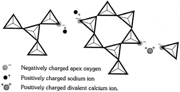 Figure 11 - Role of sodium and calcium oxides in modifying the silica network [6]. 