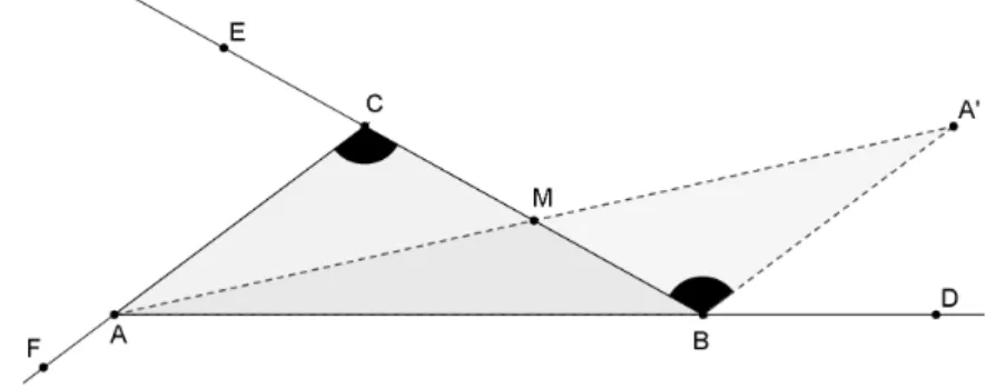 Figura 2.1: ˆ Angulo Externo maior que ˆangulo interno n˜ao adjacente