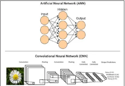 Figure 6 Artificial Neural Network (ANN) vs Convolutional  Neural Network (CNN)  Gogul &amp; Kumar, 2017 