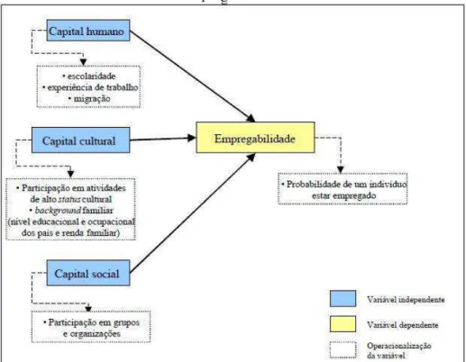 Figura 1: Modelo explicativo de uma abordagem amplificada das variáveis  determinantes da empregabilidade 