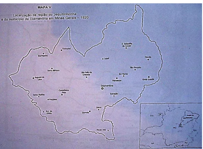 FIGURA 2  – Localização do município de Diamantina em Minas Gerais - 1920 